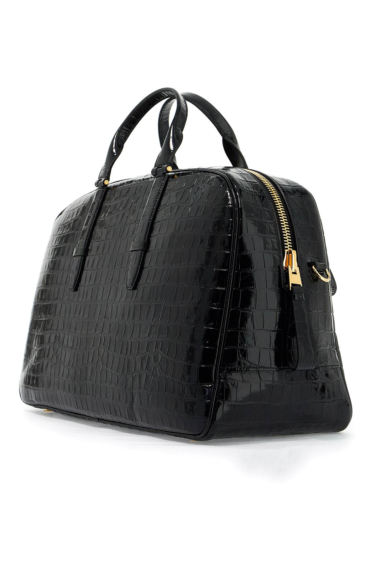 TOM FORD Luxury Embossed Crocodile Leather Duffle