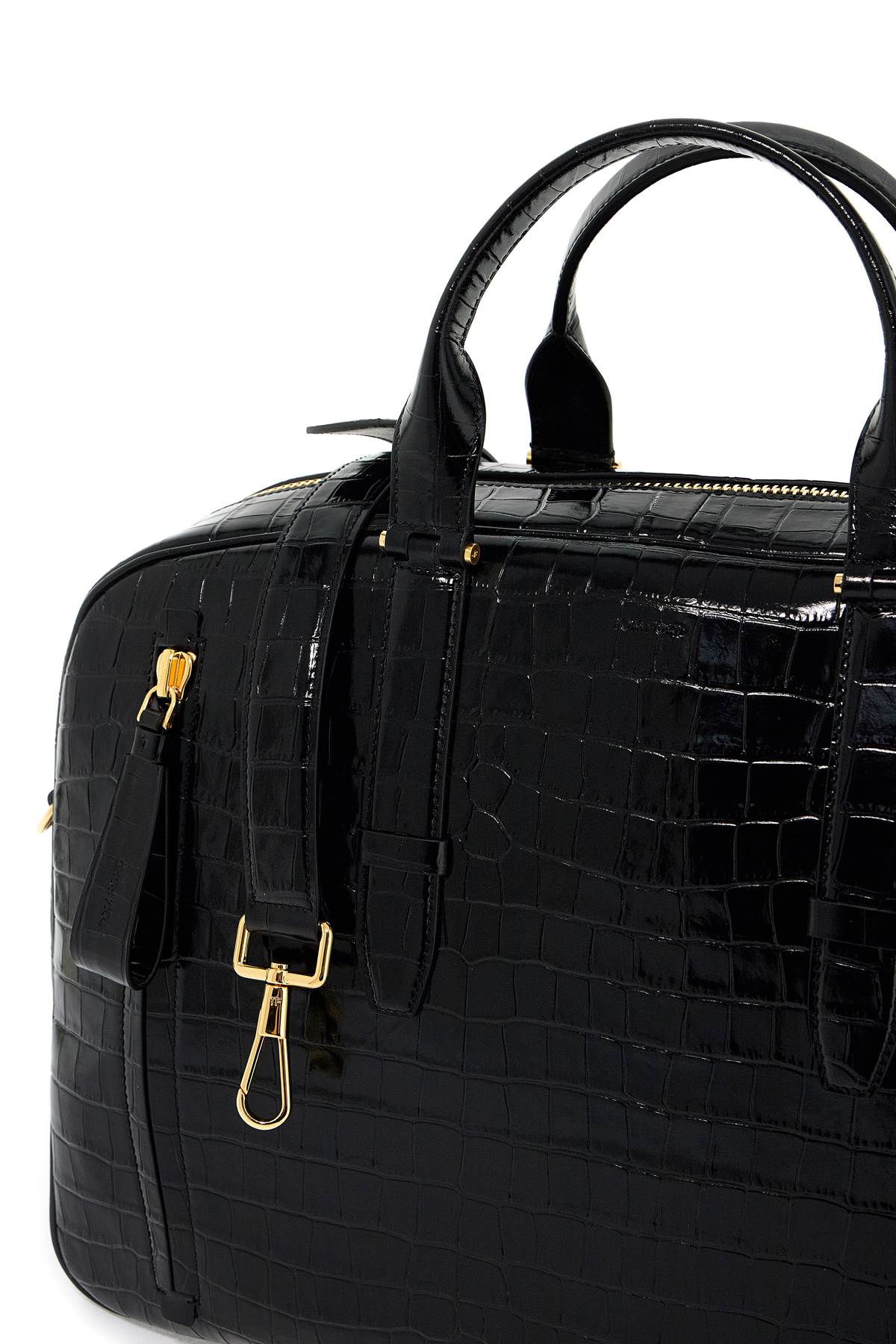 TOM FORD Luxury Embossed Crocodile Leather Duffle