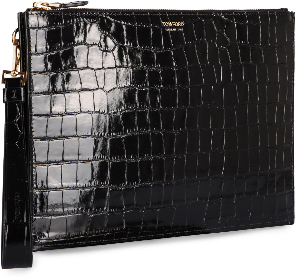 TOM FORD Luxurious Croco-Print Leather Clutch, 26x16x3 cm