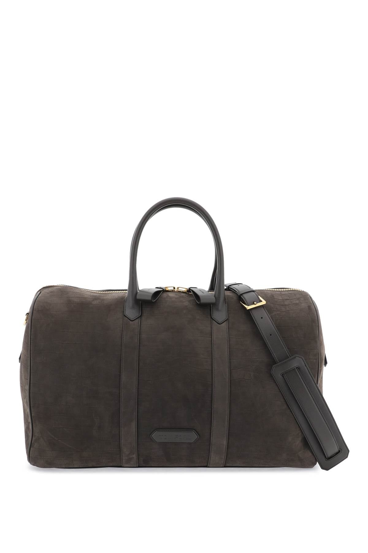 TOM FORD Suede Duffle Handbag for Men in Brown - SS24
