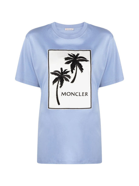 MONCLER Relaxed Palm Tree Logo T-Shirt - Women’s Short Sleeve