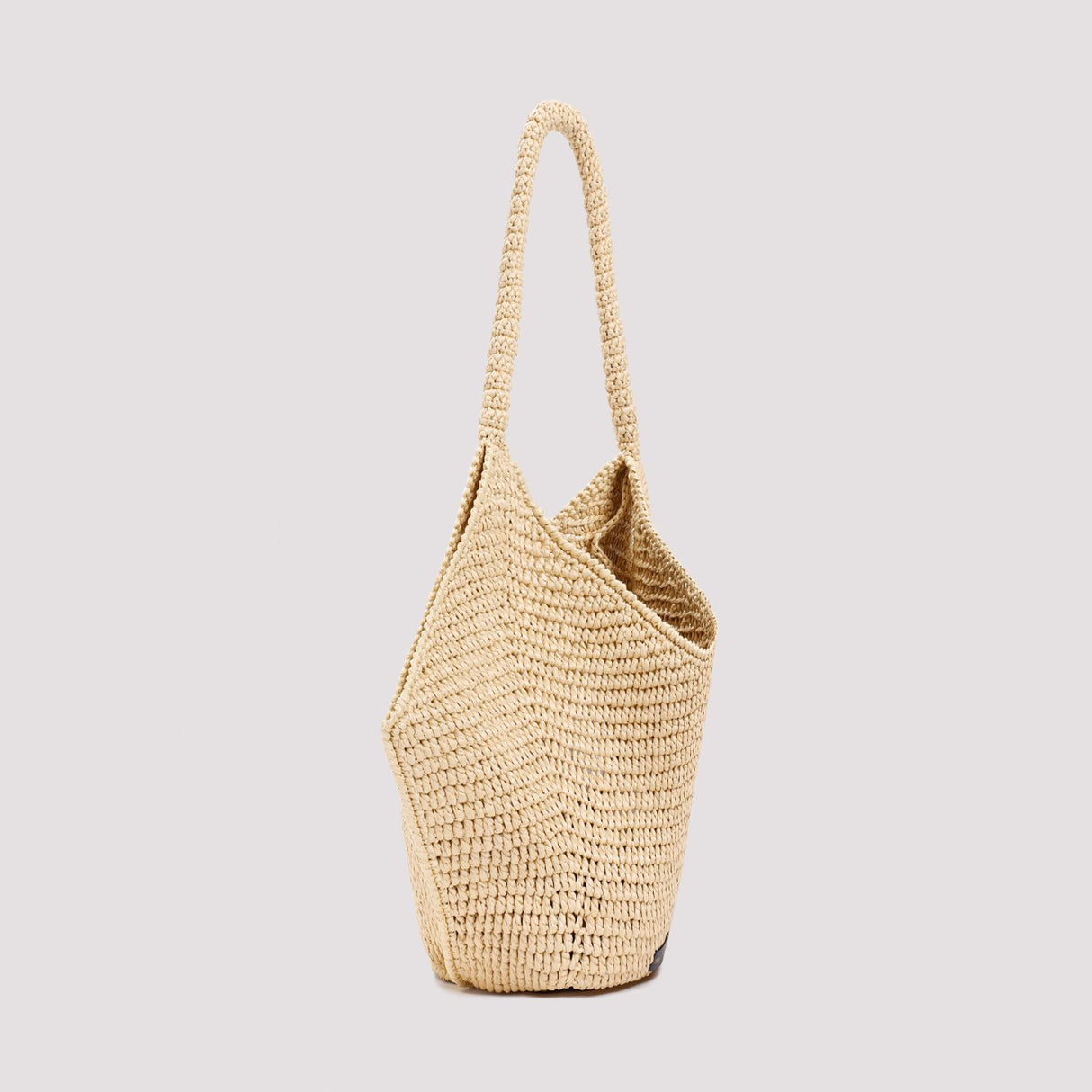 KHAITE Beige Raffia Tote Handbag for Women, Medium 56x37x23 cm