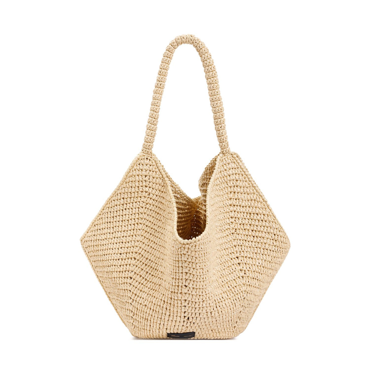 KHAITE Beige Raffia Tote Handbag for Women, Medium 56x37x23 cm