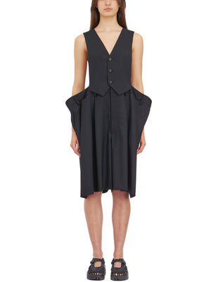 COMME DES GARÇONS Black Wool Jumpsuit for Women - SS24 Collection