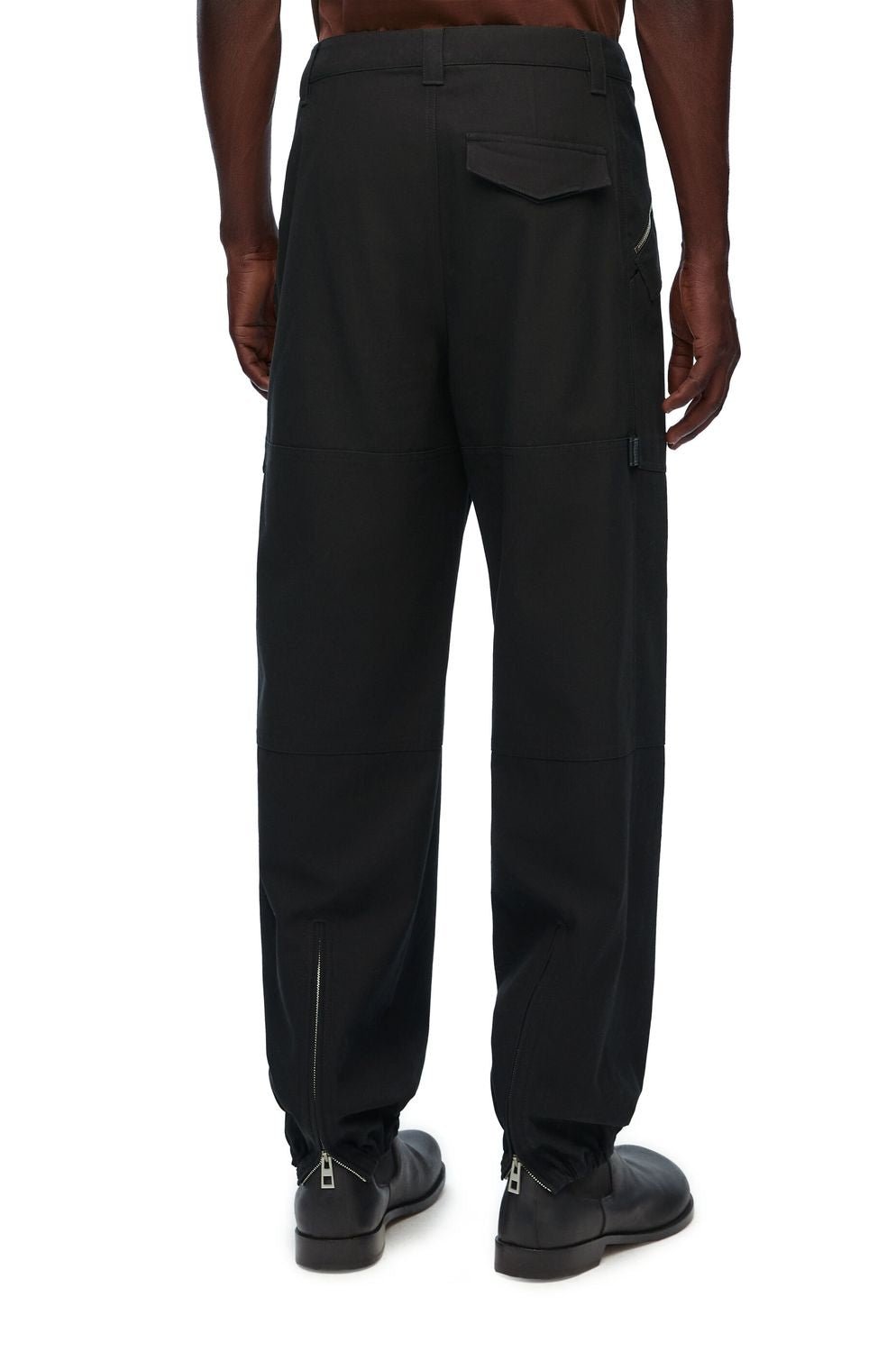 LOEWE Men's Black Cargo Trousers for the SS24 Season