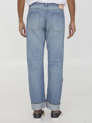 LOEWE Straight-Leg Vintage Blue Jeans for Men