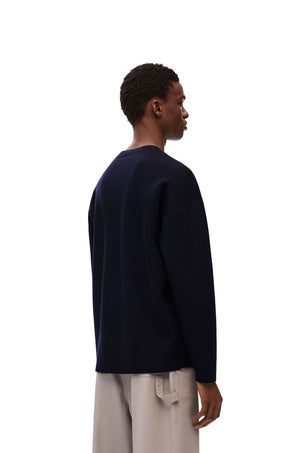 LOEWE Relaxed Fit Crewneck Sweater with Embossed Logo