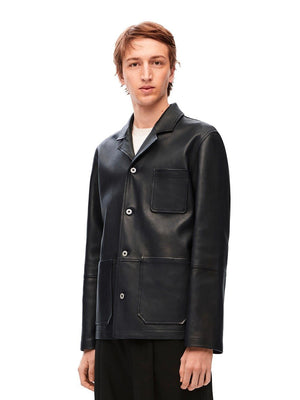 LOEWE Men's Classic Nappa Leather Workwear Jacket