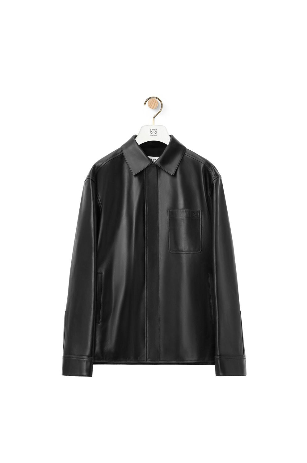 LOEWE Men's Luxe Black Lambskin Overshirt