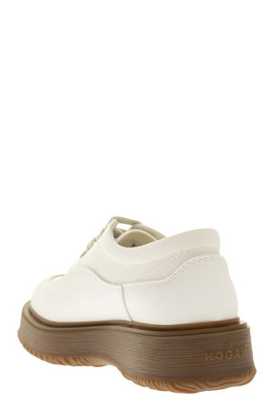 HOGAN Renewed White Laced Moccasins for Women - Sustainable and Stylish