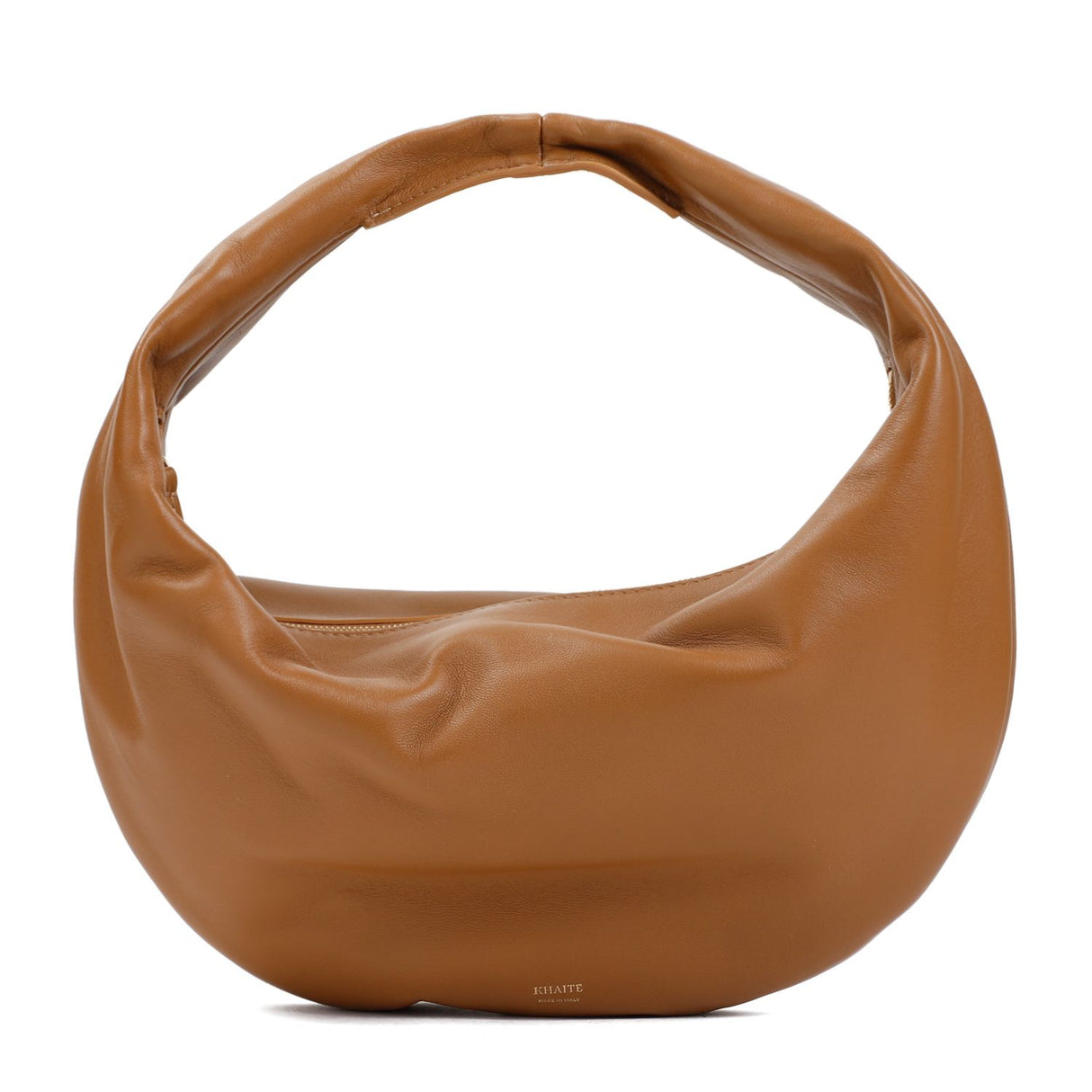 KHAITE Beige Calf Leather Medium Hobo Shoulder Bag