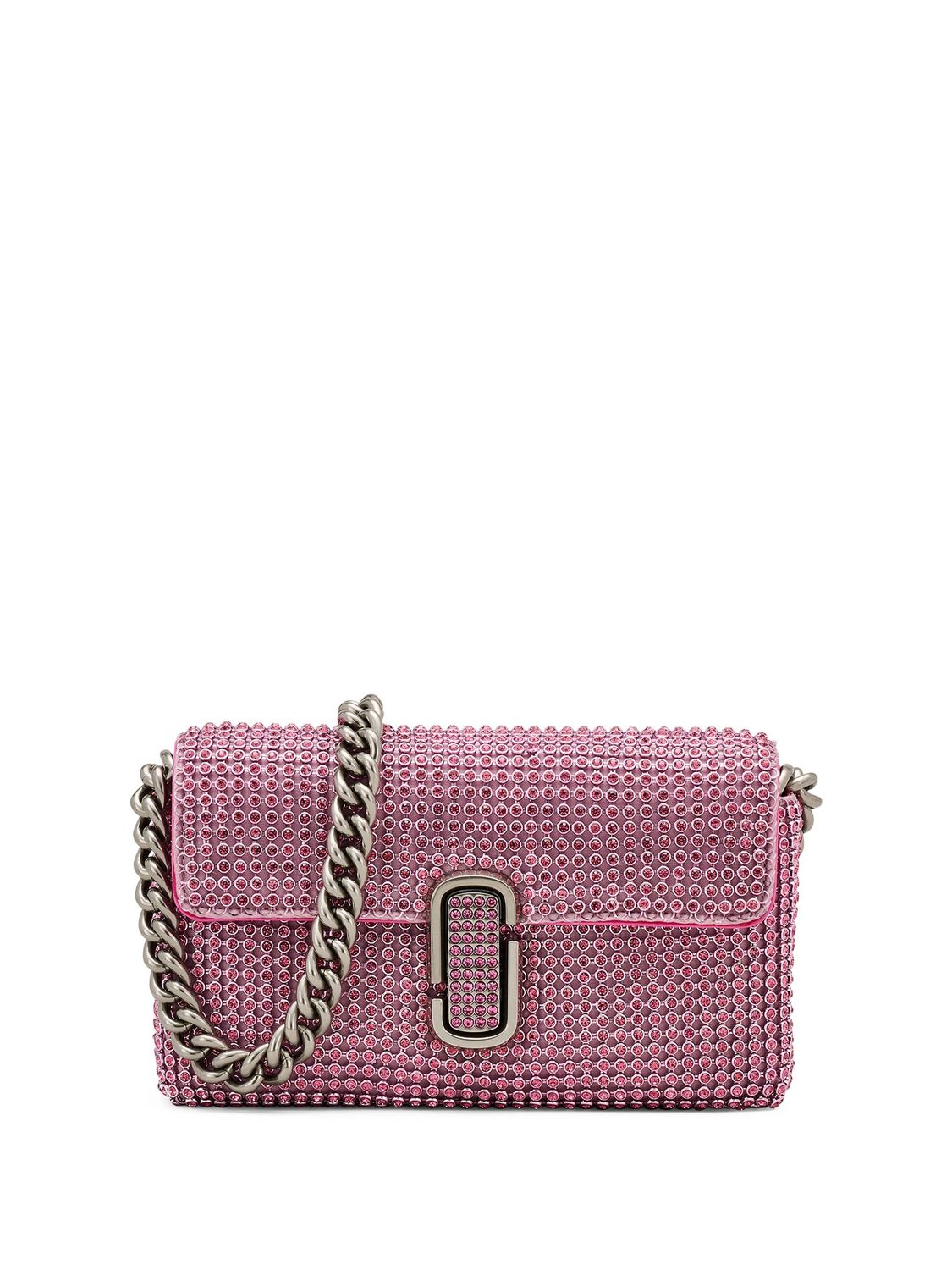 MARC JACOBS Petal Pink Mini Shoulder Bag with Crystal Logo