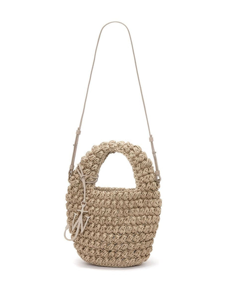 JW ANDERSON Gray Woven Pouch Shoulder & Crossbody Bag for Women - SS24