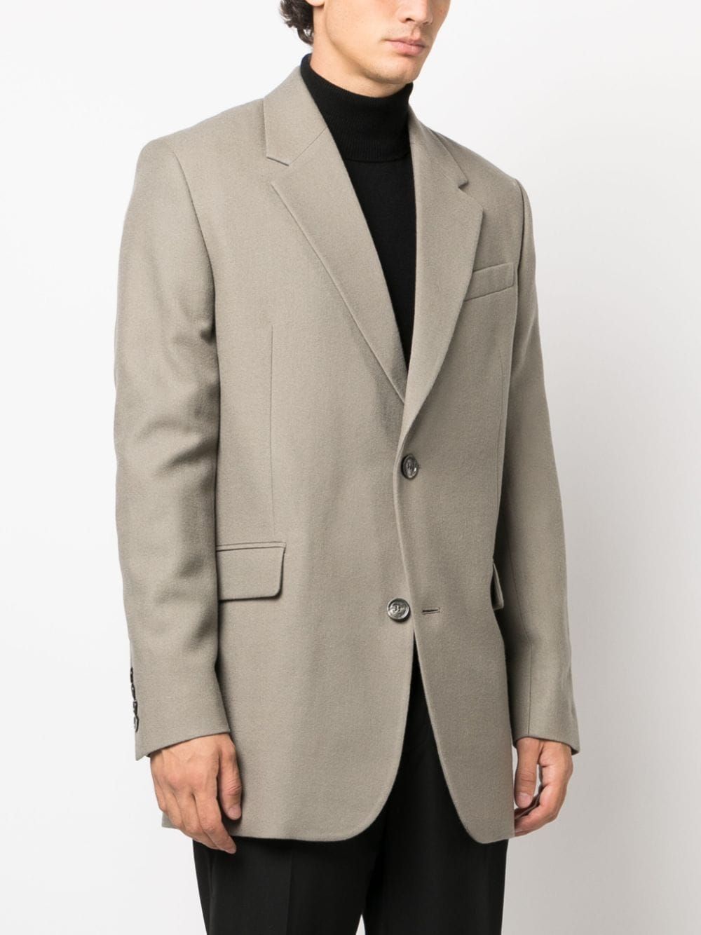 AMI PARIS Men's Wide Single-Breasted Taupe Jacket in Wool for FW23