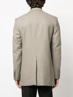 AMI PARIS Men's Wide Single-Breasted Taupe Jacket in Wool for FW23