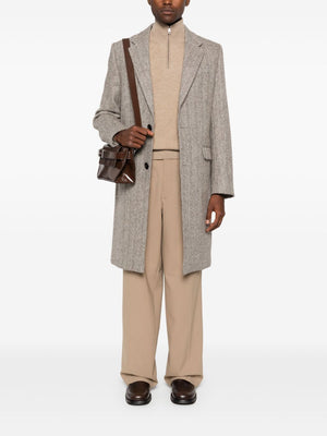 AMI PARIS Stylish Men's Wool Overcoat for Fall 2024