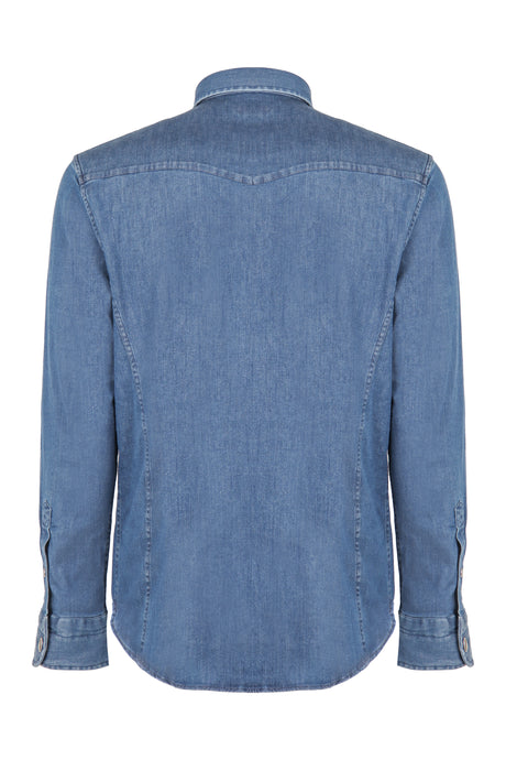 TOM FORD Contemporary Denim Shirt with Front Pockets