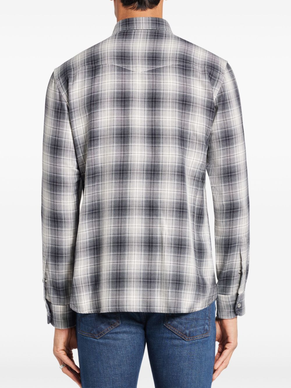 TOM FORD Elegant Grey Checkered Cotton Shirt