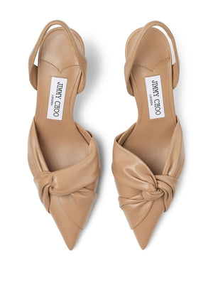 JIMMY CHOO Milky White Leather Slingback Pumps for Women