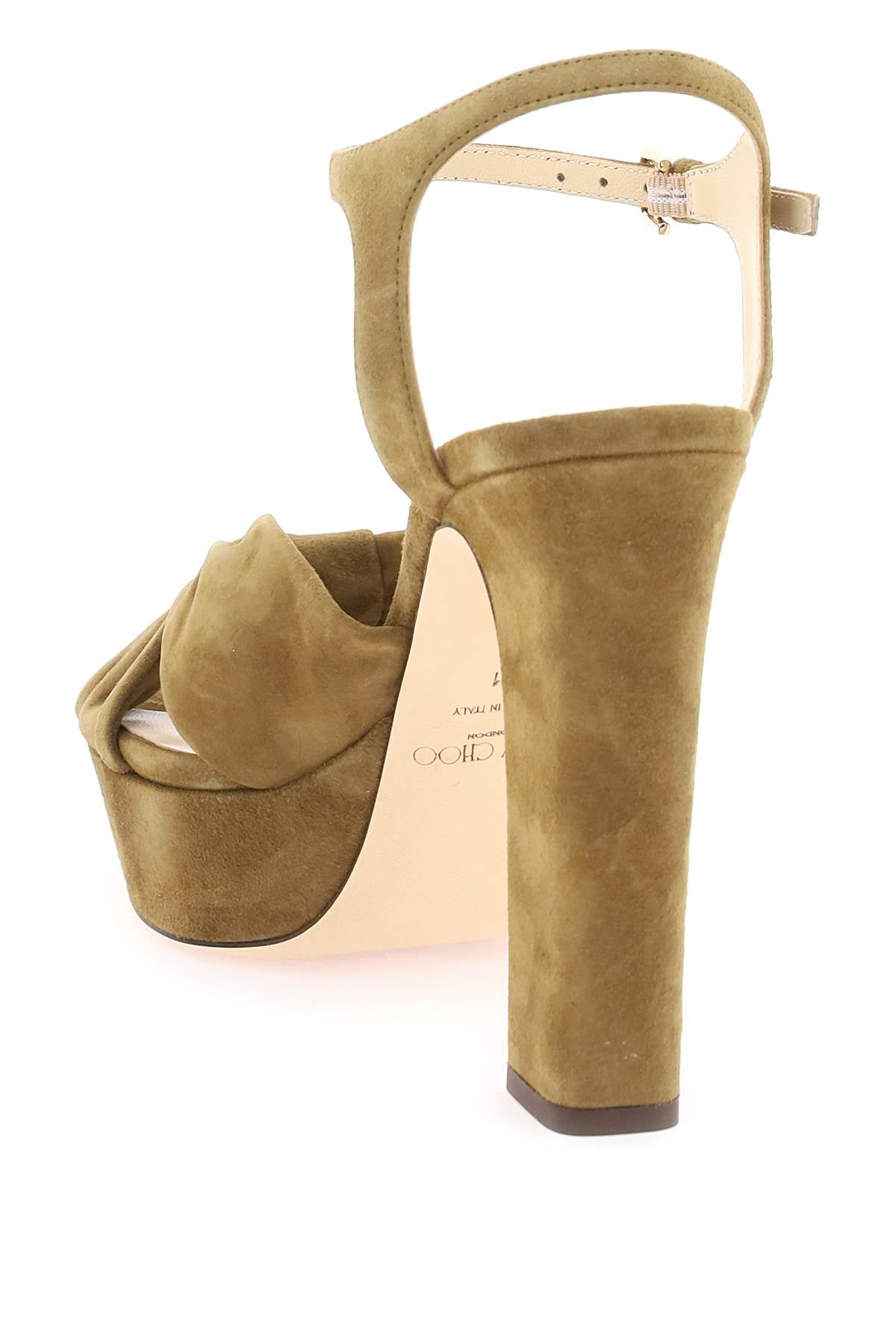 Đôi giày sandal platform da lộn xanh cho phụ nữ - Bộ sưu tập FW23