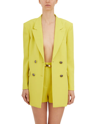 Áo khoác nữ vành cổ đỉnh màu vàng - Bộ sưu tập SS24