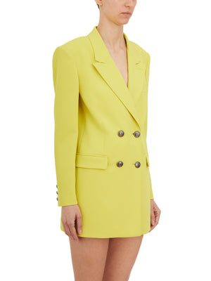 ELISABETTA FRANCHI Double-Breasted Peak Lapel Jacket in Yellow for Women - SS24 Collection