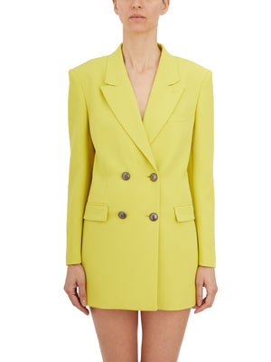 ELISABETTA FRANCHI Double-Breasted Peak Lapel Jacket in Yellow for Women - SS24 Collection