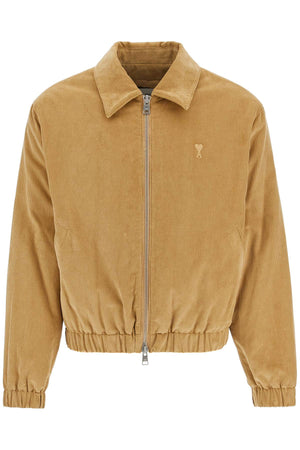 AMI PARIS Luxury Corduroy Bomber Jacket