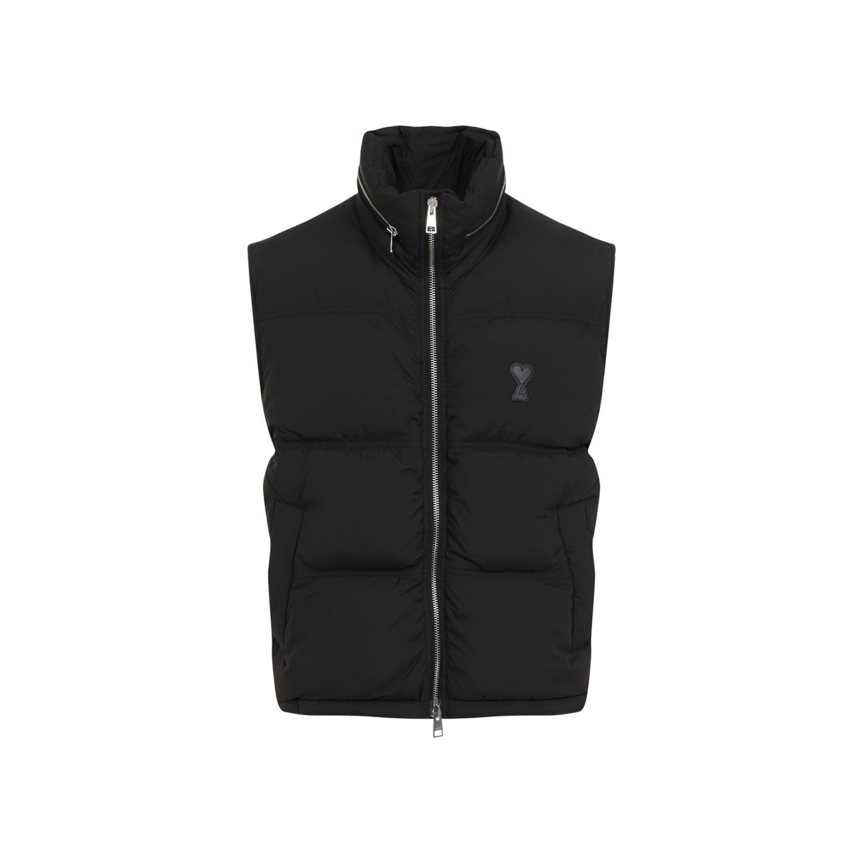 AMI PARIS Men's Hooded Down Vest for Fall Winter 2024