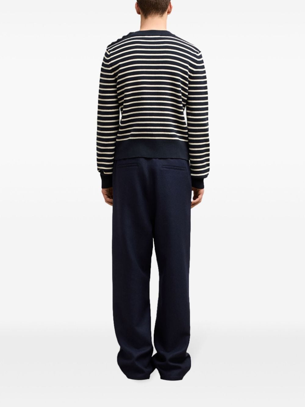 AMI PARIS Nautical Stripe Wool-Cotton Sweater