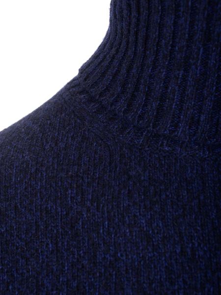 AMI PARIS Men's Blue Cotton Roll Neck Jumper for FW23