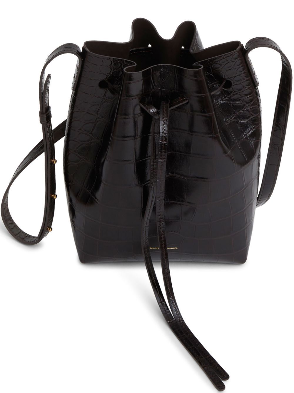 Túi xách mini thùng màu sô cô la cho phụ nữ bằng da bò đóng dấu FW23