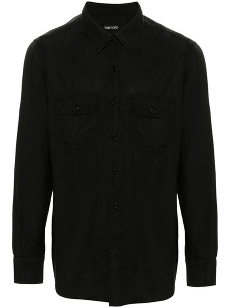 TOM FORD Fluid Twill Military Fit Shirt - SS25