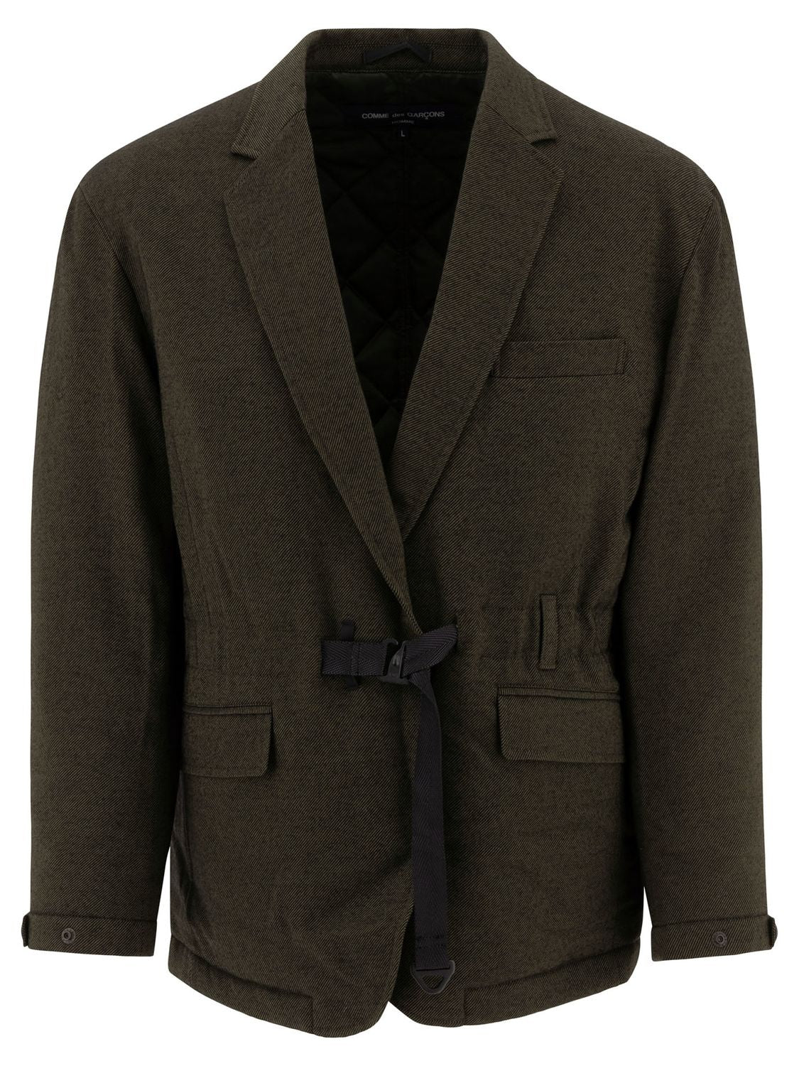 COMME DES GARÇONS HOMME PLUS Contemporary Relaxed Fit Blazer with Self-Tie Fastening