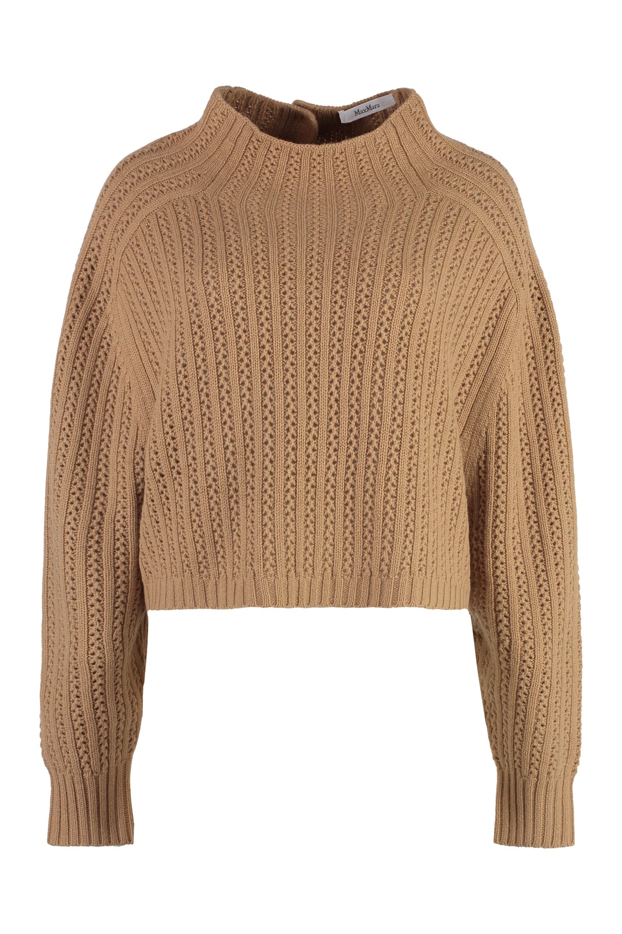 MAX MARA Elegant Wool-Cashmere Blend Mock Turtleneck Sweater