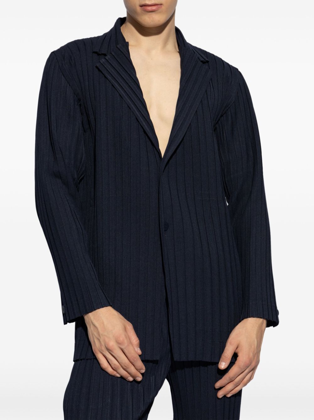 HOMME PLISSE Plissé V-Neck Jacket for Men