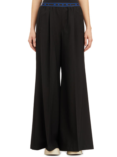 MARNI Flowy and Chic Palazzo Trousers for Women in Black for SS24