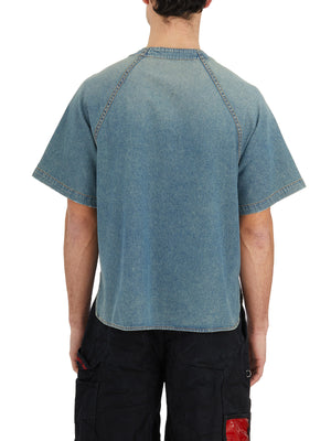 RHUDE Men's Light Blue Denim Baseball Shirt for SS24