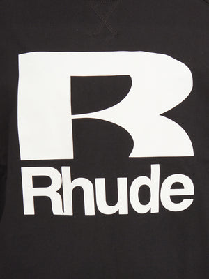 RHUDE Men's Black Logo Long Sleeve T-Shirt for SS24