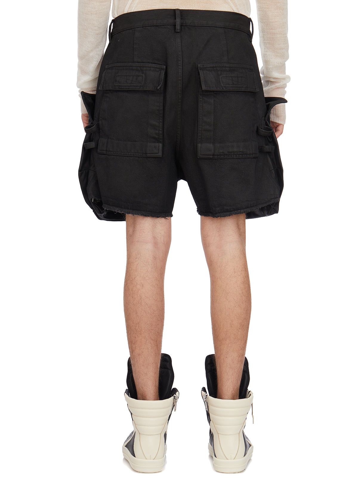 RICK OWENS Men's Grey Cargo Bermuda Pants for SS24