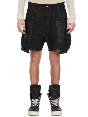 RICK OWENS Men's Grey Cargo Bermuda Pants for SS24