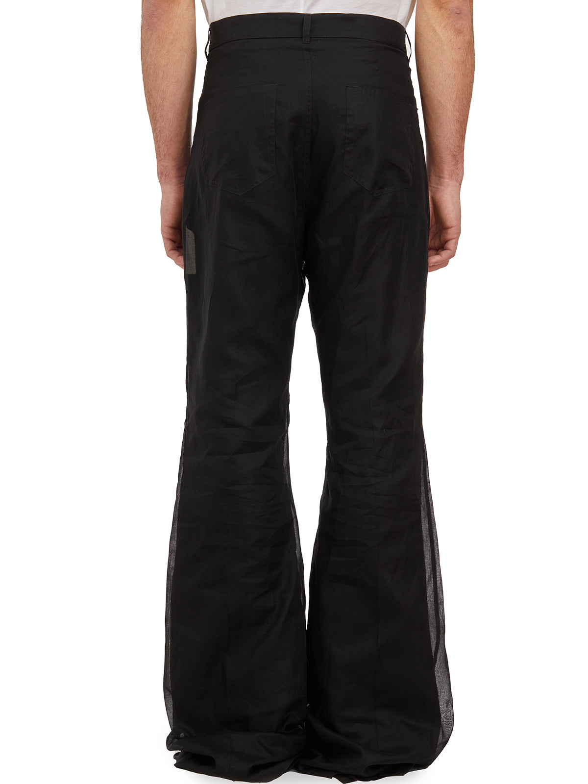 RICK OWENS Men's Black Bootcut Pants for Spring/Summer 2024