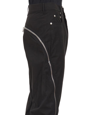 RICK OWENS Black Cotton Banana Trousers for Men