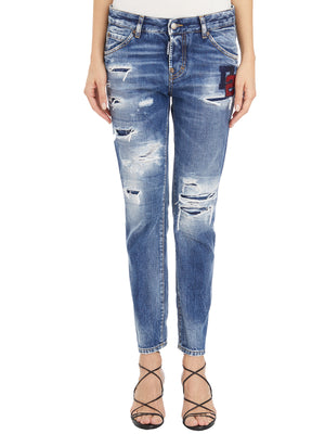 DSQUARED2 Blue Denim Stretch Jeans for Women - SS24