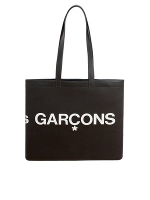 COMME DES GARÇONS WALLET Stylish Black Leather Tote Handbag for Men | CARRYOVER Collection