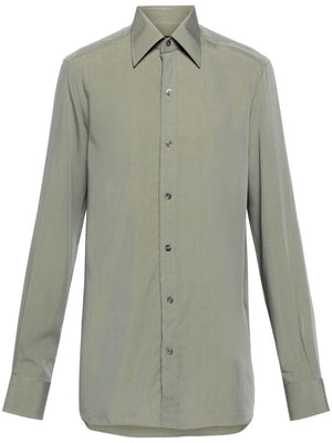 TOM FORD Blue Long Sleeve LYOCELL Blend Shirt for Men