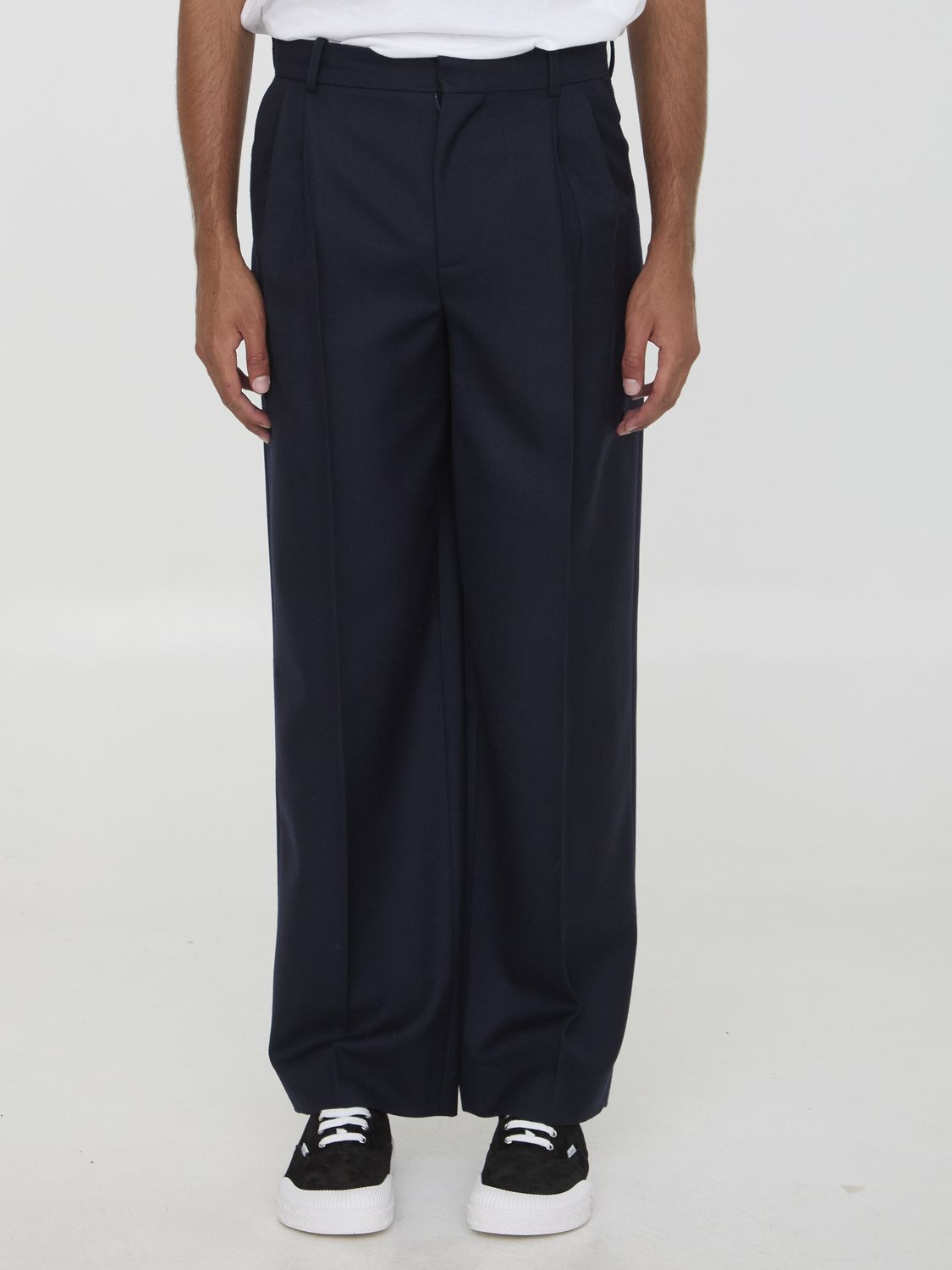 LOEWE Men's Relaxed Fit Straight-Leg Pleated Trousers