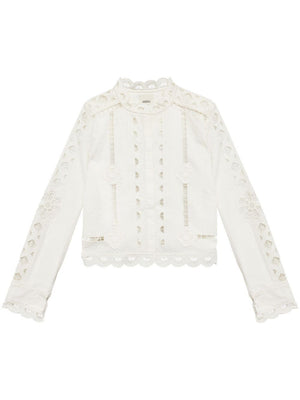 ISABEL MARANT Elegant White Embroidered Cotton Shirt