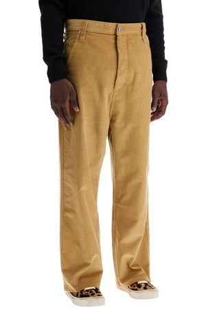 AMI PARIS Luxurious Beige Corduroy Baggy Pants