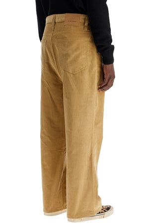 AMI PARIS Luxurious Beige Corduroy Baggy Pants